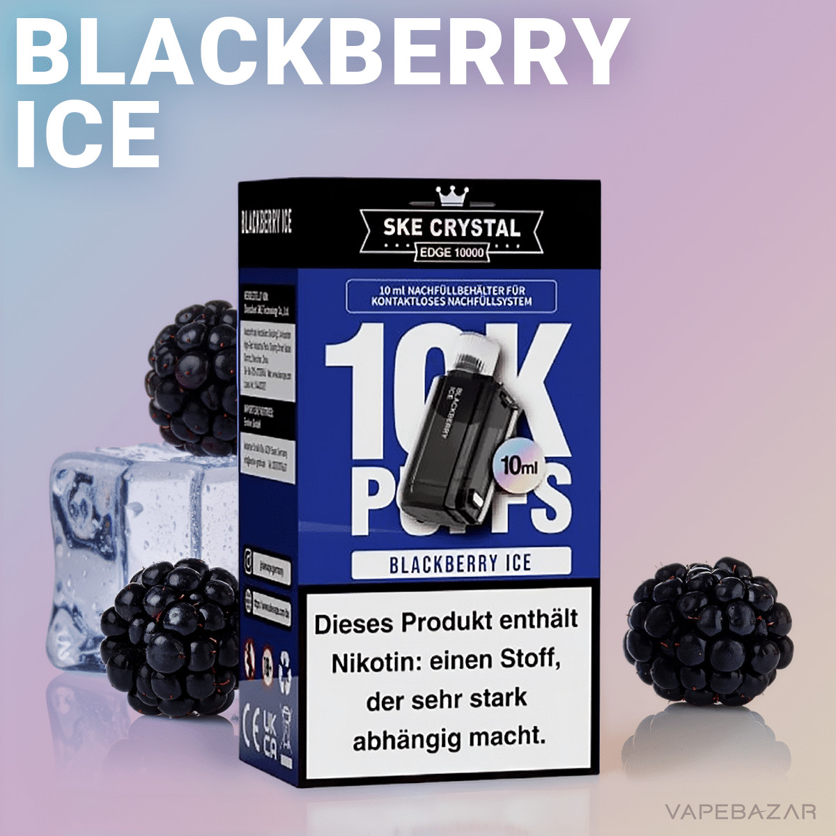 SKE Crystal Edge 10k Blackberry Ice | Vapebazar Ske Crystal Edge 10K Blackberry Ice