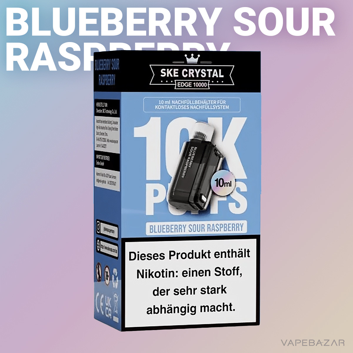 SKE Crystal Edge 10k Blueberry Sour Raspberry 2 | Vapebazar Ske Crystal Edge 10K - Blueberry Sour Raspberry