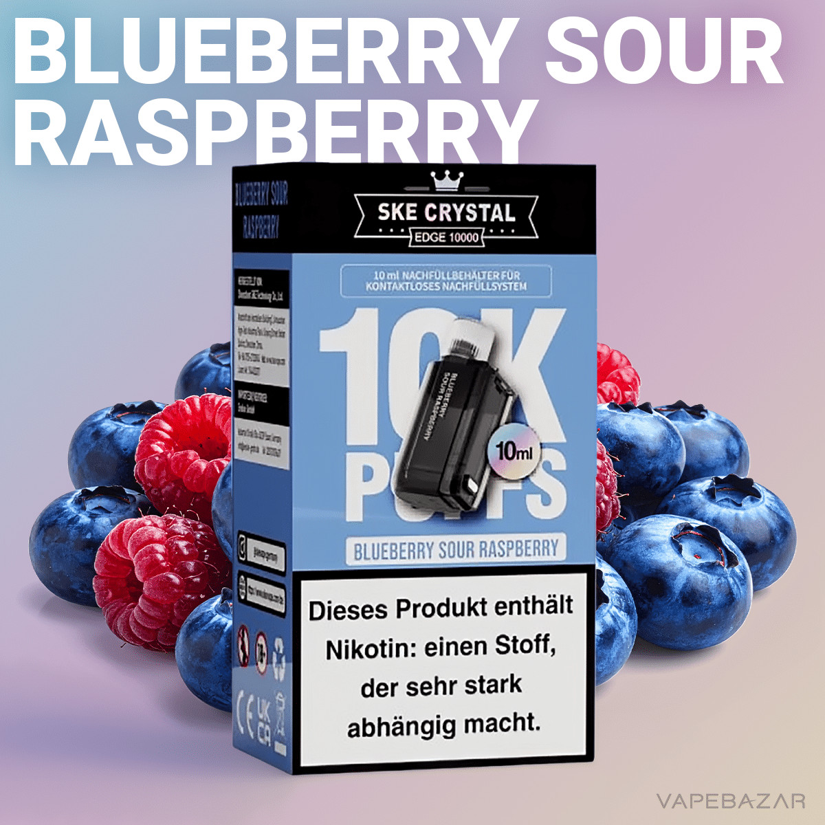 SKE Crystal Edge 10k Blueberry Sour Raspberry | Vapebazar Ske Crystal Edge 10K Blueberry Sour Raspberry