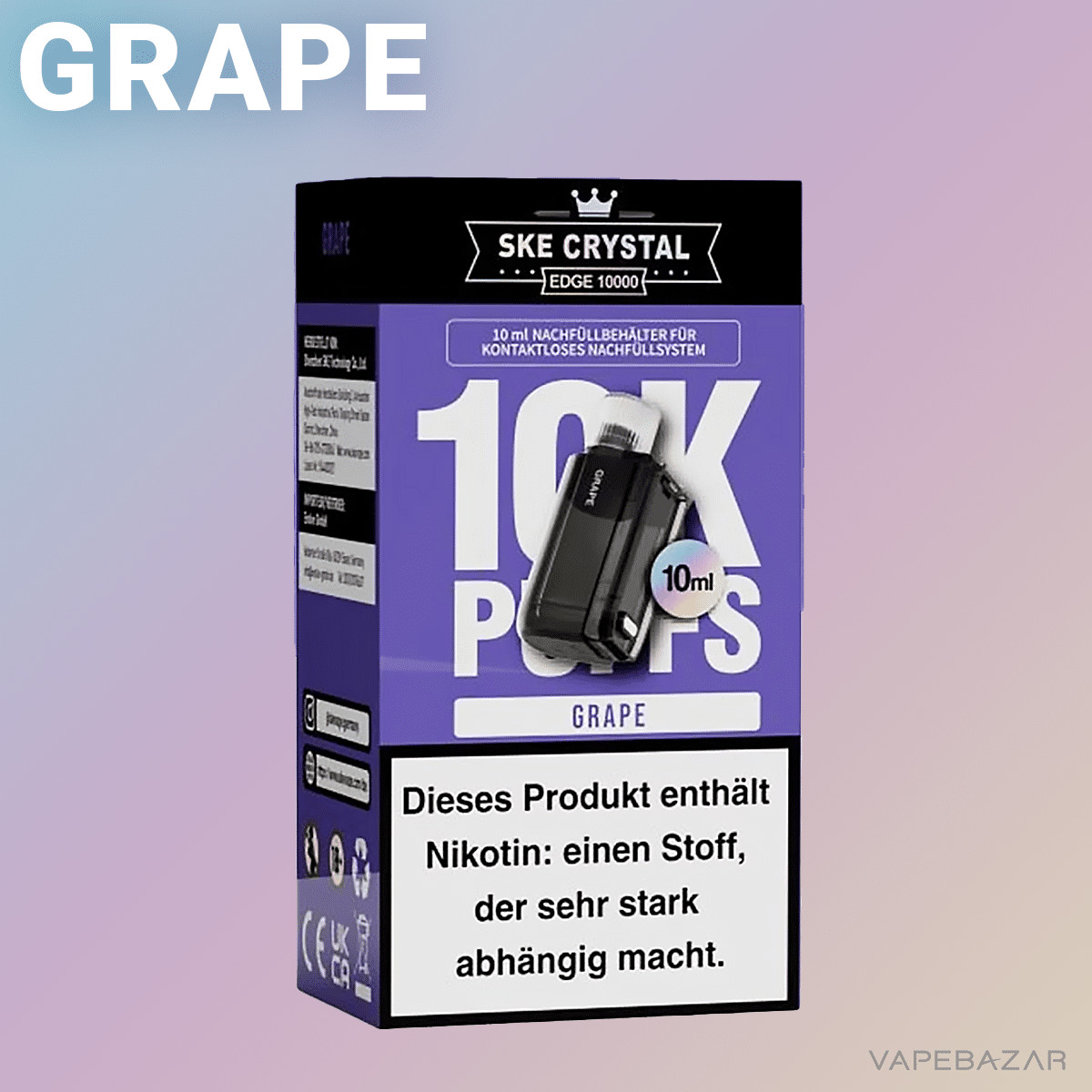 SKE Crystal Edge 10k Grape 2 | Vapebazar Ske Crystal Edge 10K - Grape