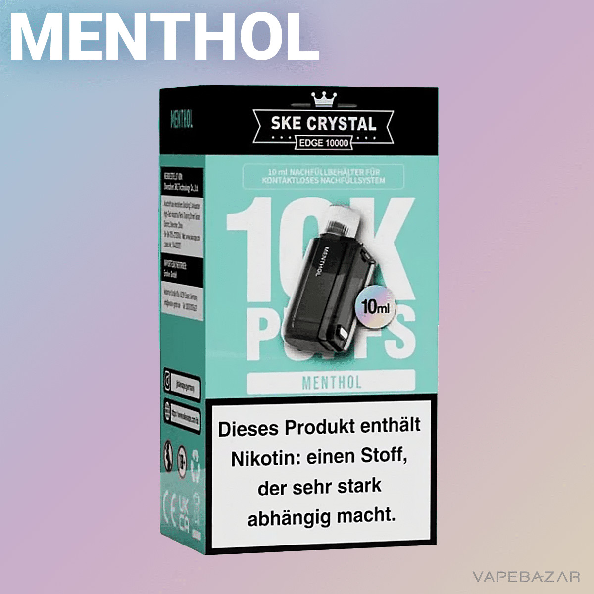 SKE Crystal Edge 10k Menthol 2 | Vapebazar Ske Crystal Edge 10K - Menthol
