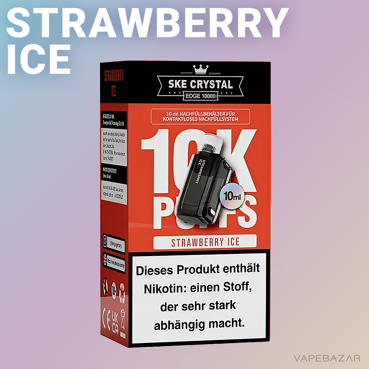 SKE Crystal Edge 10k Strawberry Ice 2 | Vapebazar Ske Crystal Edge 10K - Strawberry Ice