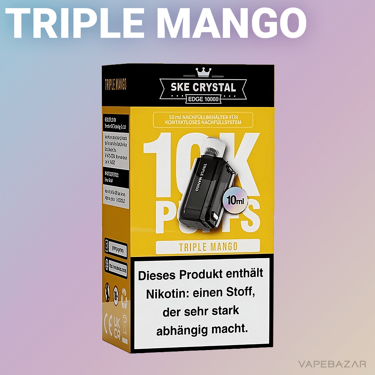 SKE Crystal Edge 10k Triple Mango 2 | Vapebazar Ske Crystal Edge 10K - Triple Mango