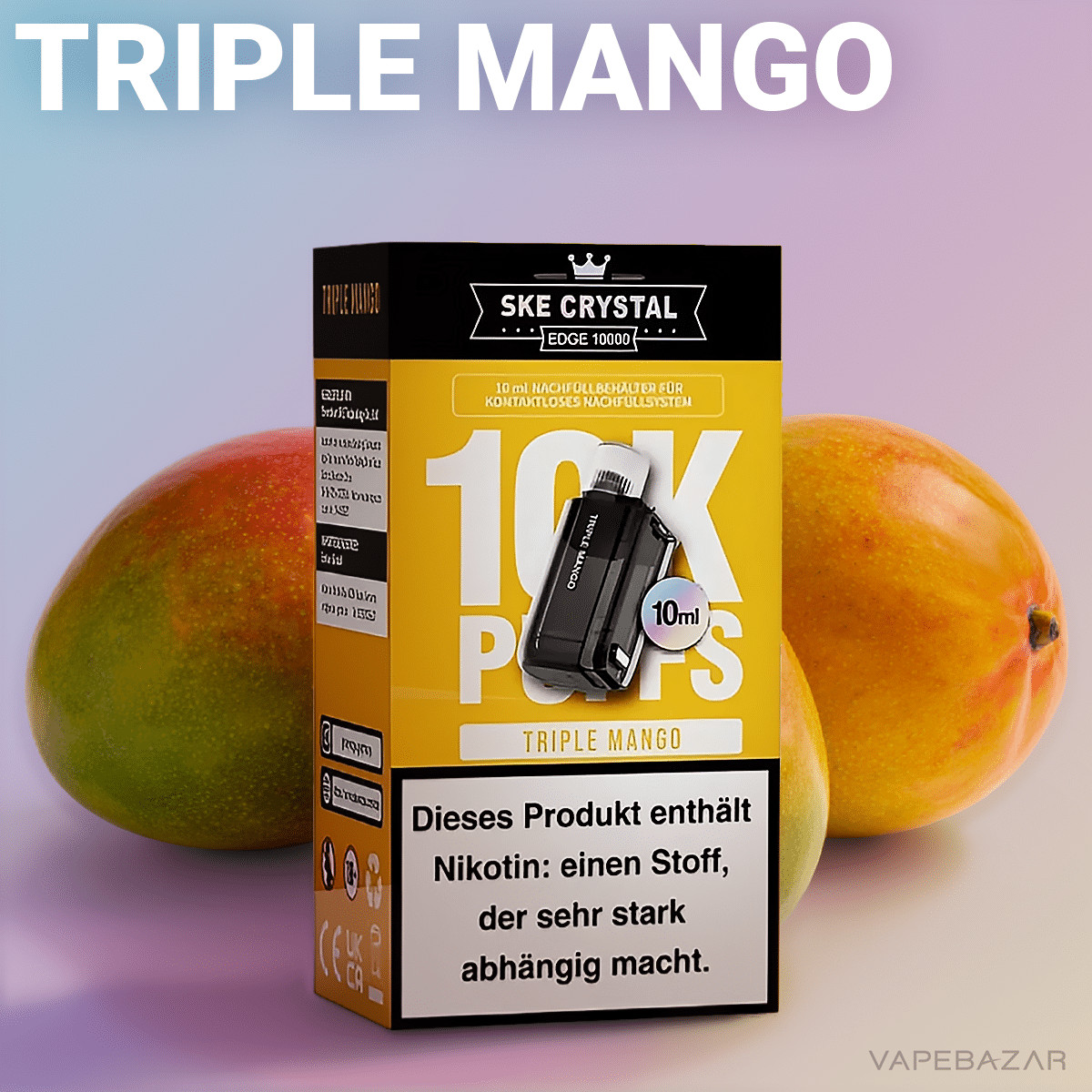 SKE Crystal Edge 10k Triple Mango | Vapebazar Ske Crystal Edge 10K Triple Mango