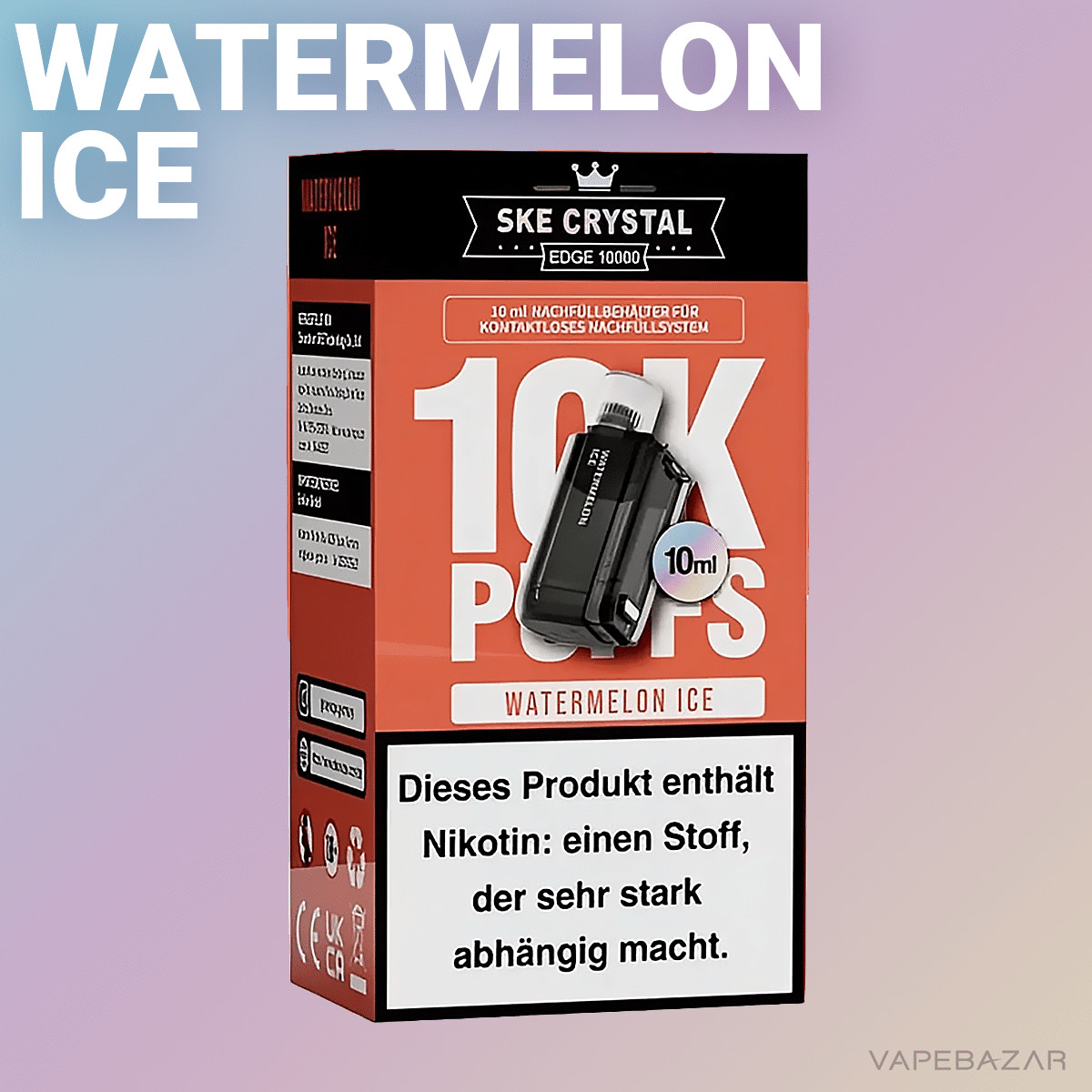 SKE Crystal Edge 10k Watermelon Ice 2 | Vapebazar Ske Crystal Edge 10K - Watermelon Ice