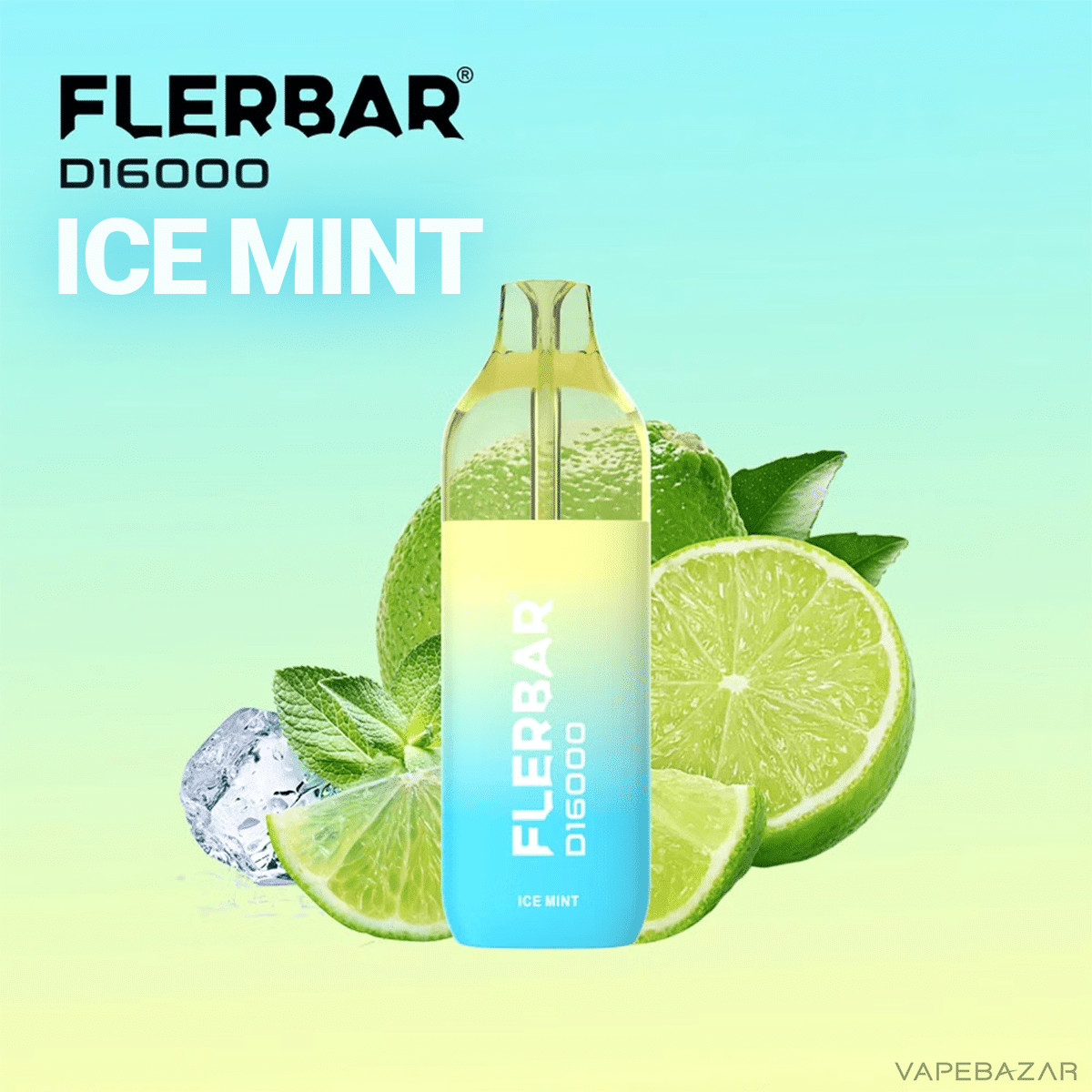 Flerbar D16000 Ice Mint 2 | Vapebazar Flerbar D16000 Ice Mint-2