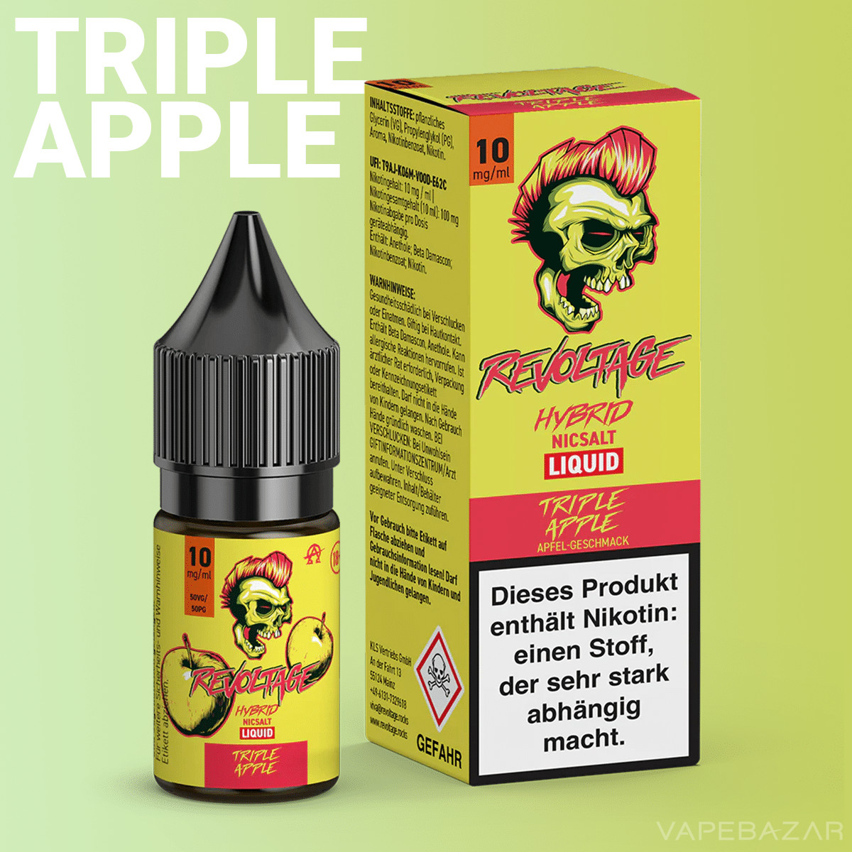 Revoltage Hybrid NicSalt Liquid Revoltage NicSalt Triple Apple 2 | Vapebazar Revoltage Hybrid Nicsalt Liquid - Laser Lychee