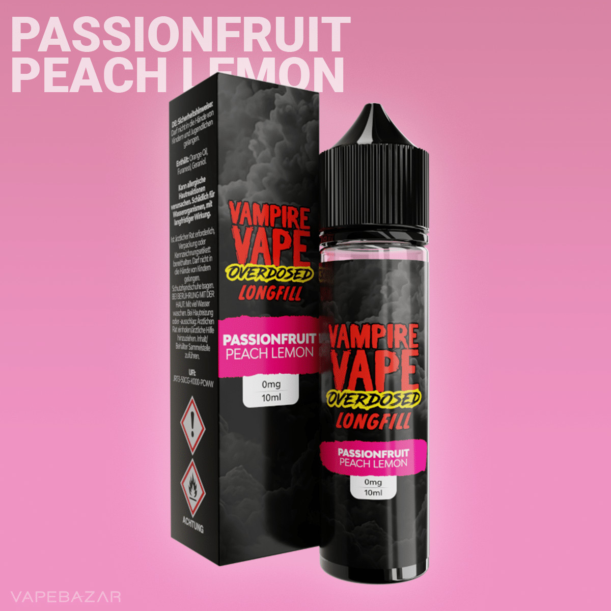 Vampire Vape Overdosed PAssionfruit Peach Lemon 1 | Vapebazar Vampire Vape Overdosed Longfill - Blueberry Raspberry Strawberry 10Ml