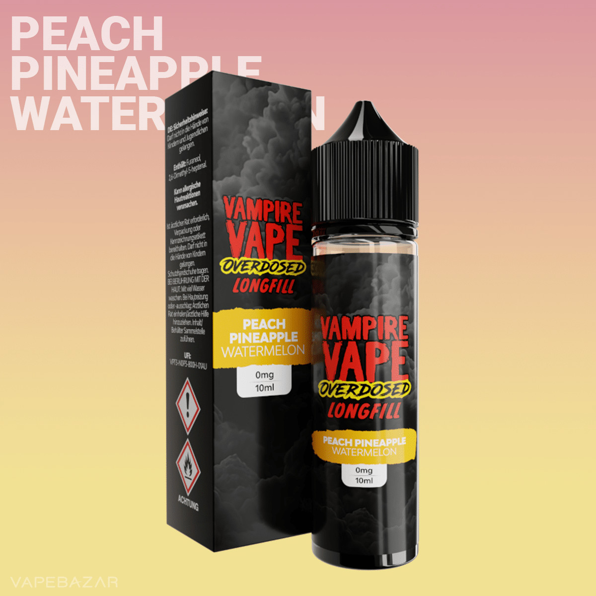 Vampire Vape Overdosed Peach Pineapple Watermelon 1 | Vapebazar Vampire Vape Overdosed Longfill - Blueberry Raspberry Strawberry 10Ml