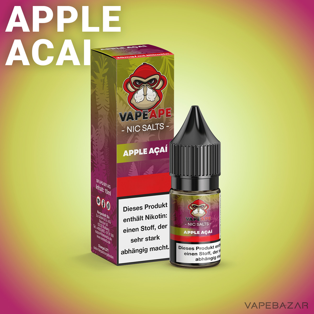 VapeApe Apple Acai 2 | Vapebazar Vapeape - Apple Acai - Nic Salts