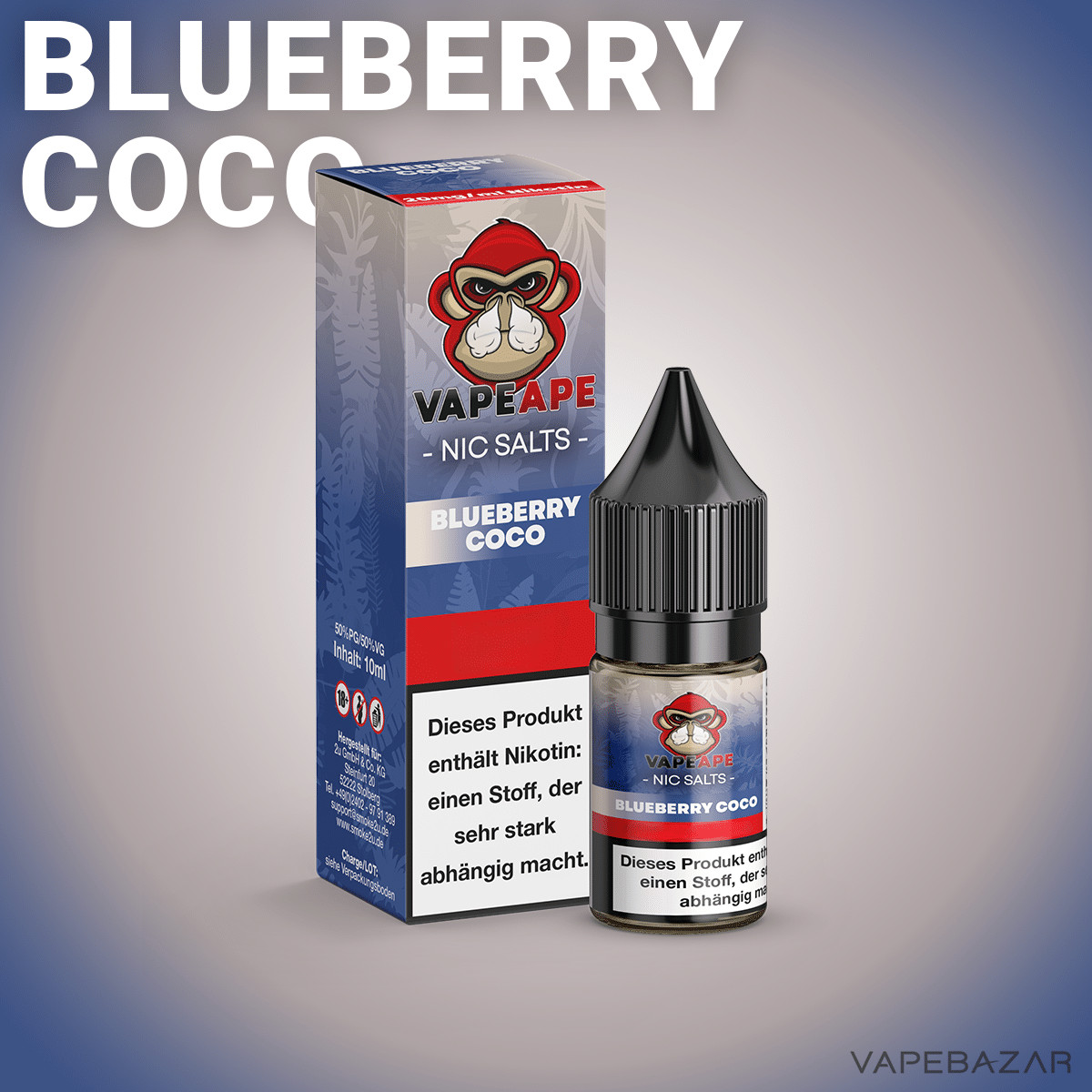 VapeApe Bleueberry Coco 2 | Vapebazar Vapeape - Apple Acai - Nic Salts