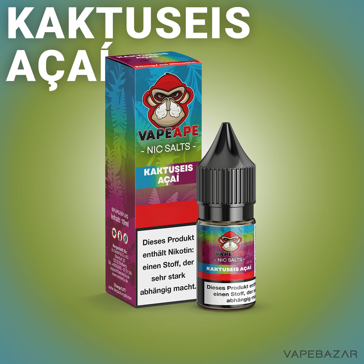 VapeApe Kaktuseis Acai 2 | Vapebazar Vapeape - Apple Acai - Nic Salts