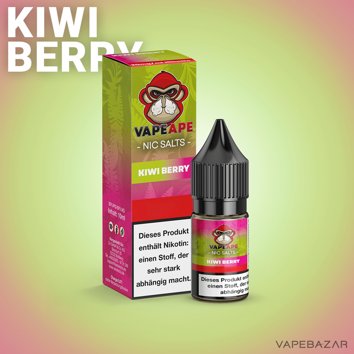 VapeApe Kiwi Berry 2 | Vapebazar Vapeape - Apple Acai - Nic Salts