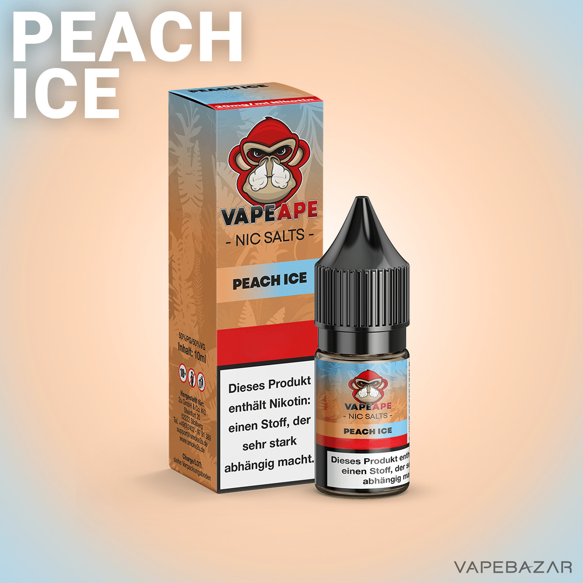 VapeApe Peach ice 2 | Vapebazar Vapeape - Apple Acai - Nic Salts