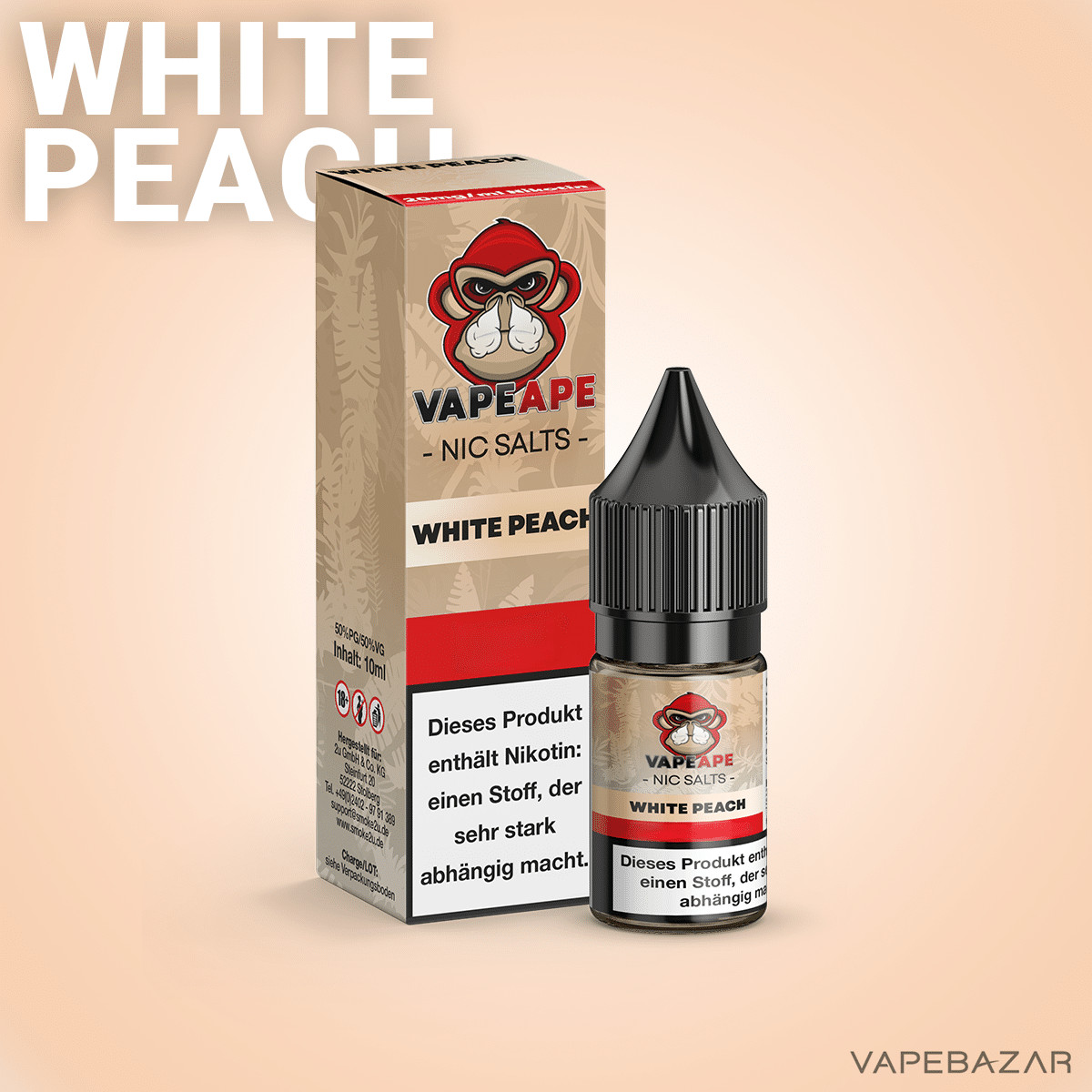 VapeApe White Peach 2 | Vapebazar Vapeape - Apple Acai - Nic Salts