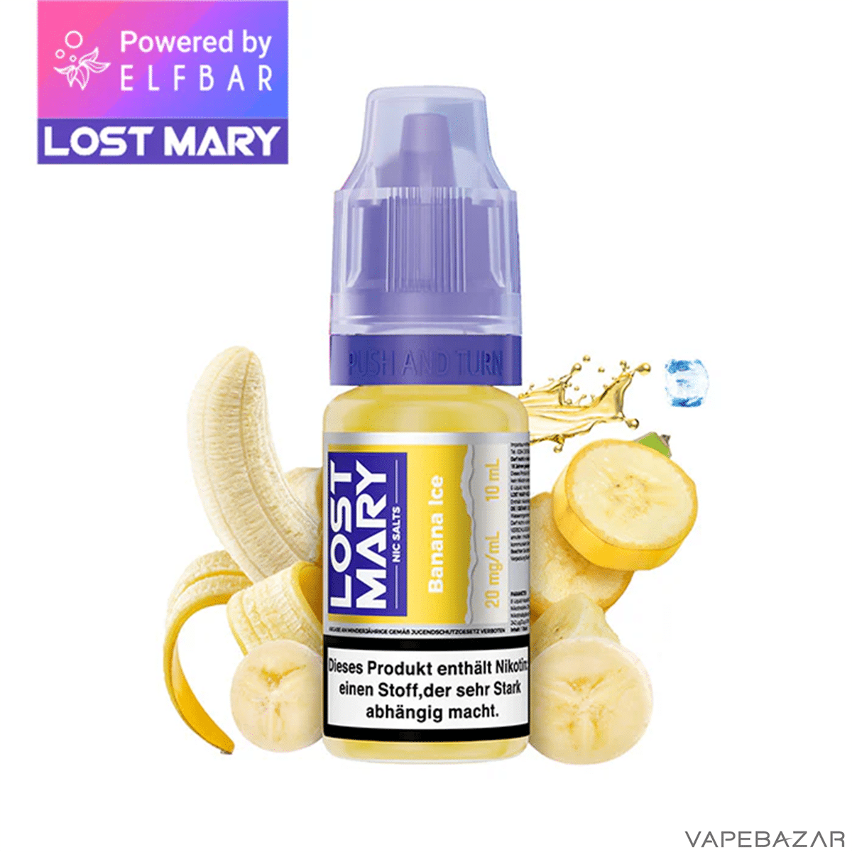 Elfbar Lost Mary Liquid NicSalt Banana Ice | Vapebazar Lost Mary Nicsalt - Banana Ice