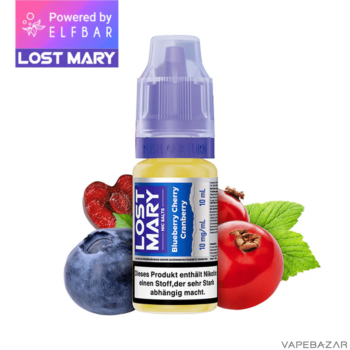Elfbar Lost Mary Liquid NicSalt Blueberry Cherry Cranberry | Vapebazar Lost Mary Nicsalt - Blueberry Cherry Cranberry – Bild 3