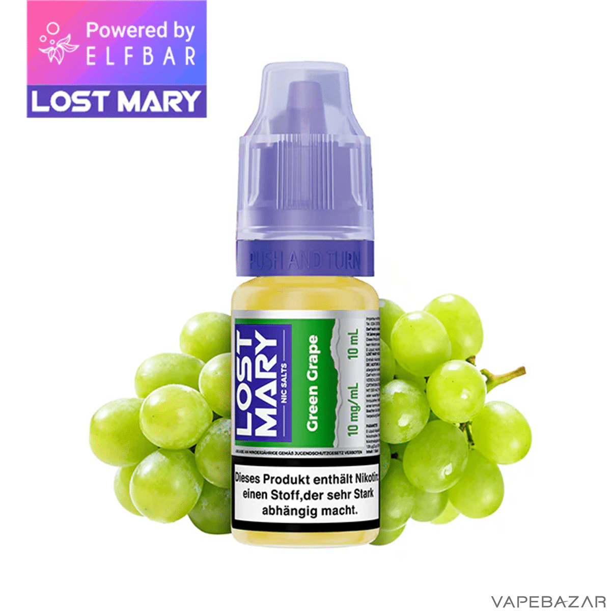 Elfbar Lost Mary Liquid NicSalt Green Grape | Vapebazar Lost Mary Nicsalt - Green Grape