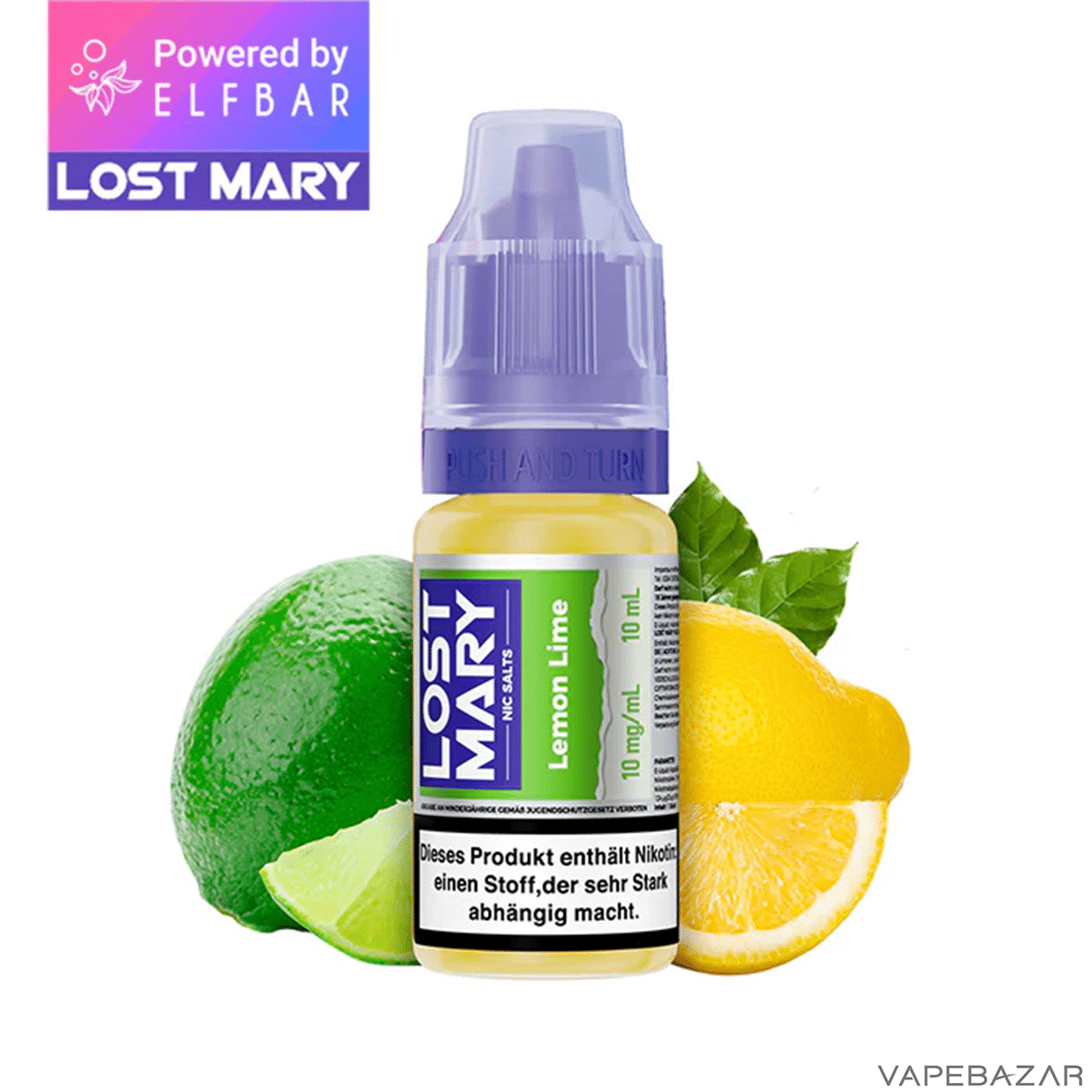 Elfbar Lost Mary Liquid NicSalt Lemon Lime | Vapebazar Lost Mary Nicsalt - Lemon Lime