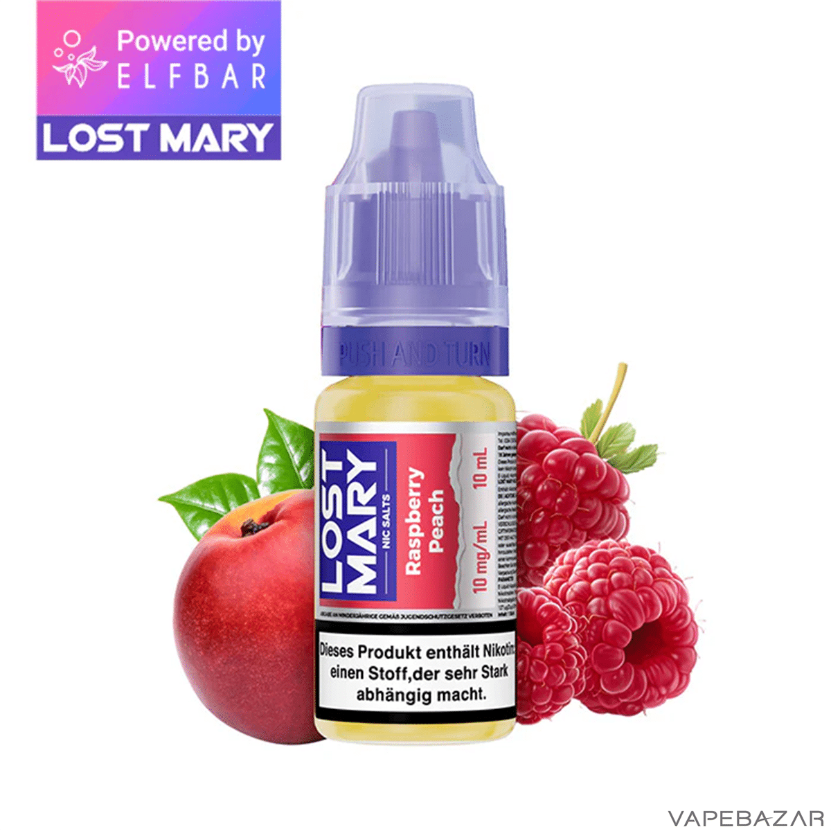 Elfbar Lost Mary Liquid NicSalt Raspberry Peach | Vapebazar Lost Mary Nicsalt - Raspberry Peach – Bild 3
