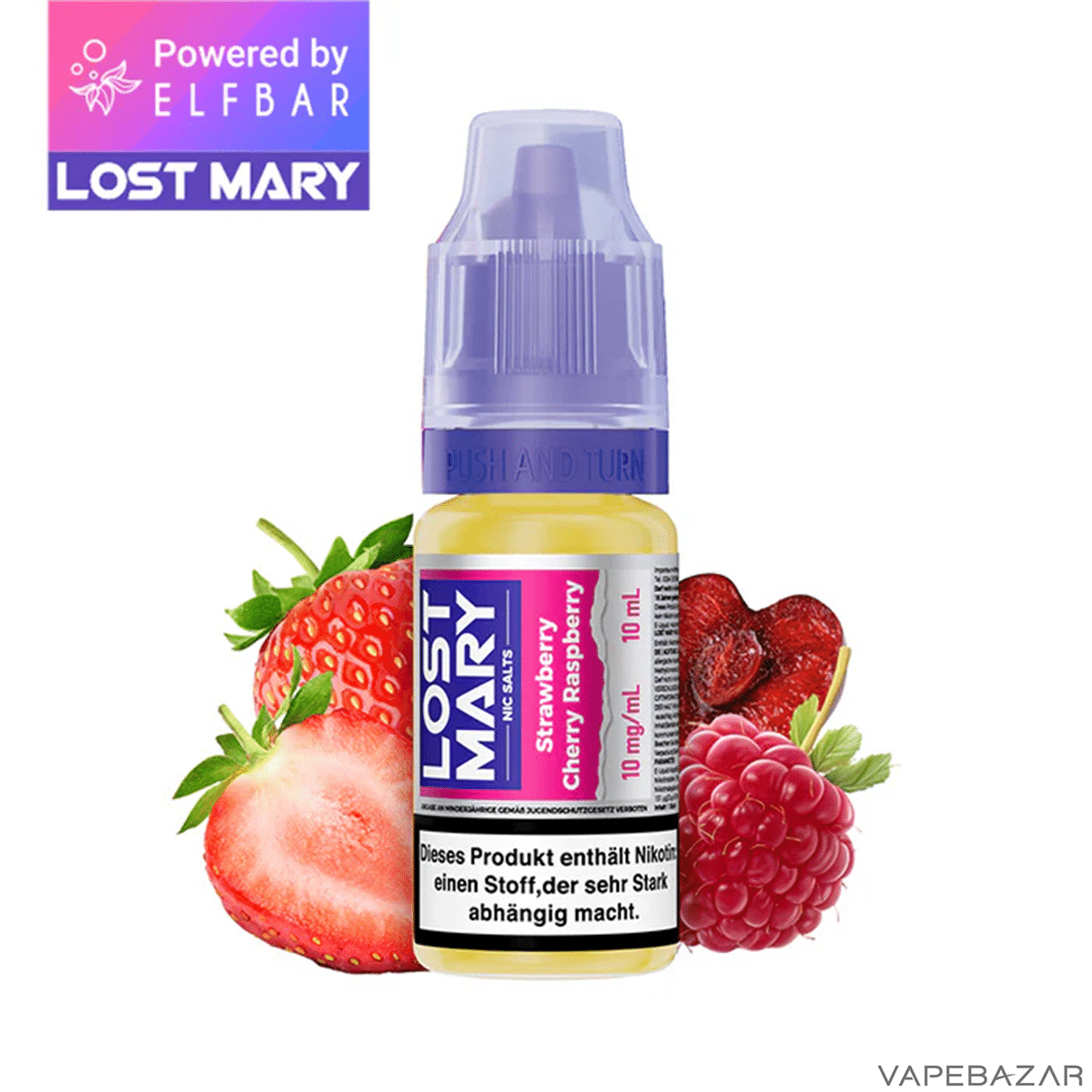 Elfbar Lost Mary Liquid NicSalt Strawberry Cherry Raspberry | Vapebazar Lost Mary Nicsalt - Strawberry Cherry Raspberry – Bild 3