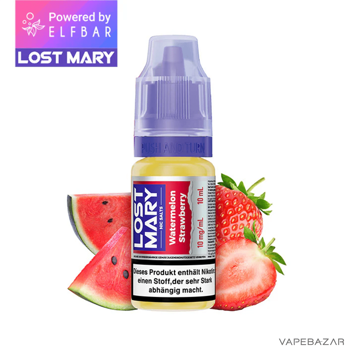 Elfbar Lost Mary Liquid NicSalt Watermelon Strawberry | Vapebazar Lost Mary Nicsalt - Watermelon Strawberry