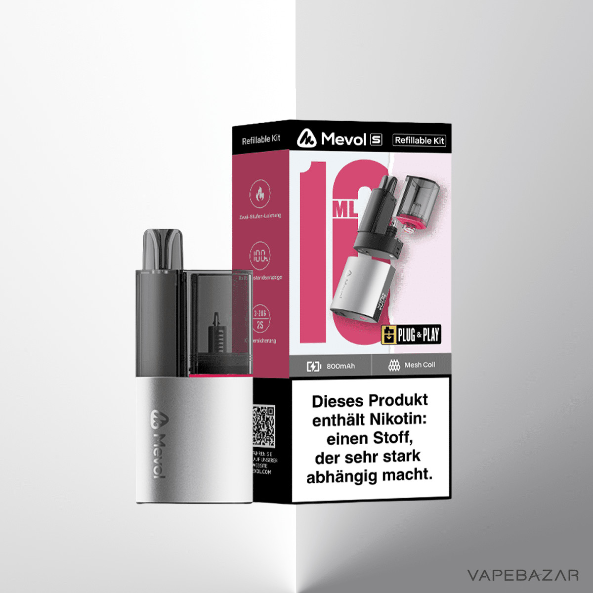 Mevol Refillable Kit Silver | Vapebazar Mevol Refillable Kit Silver