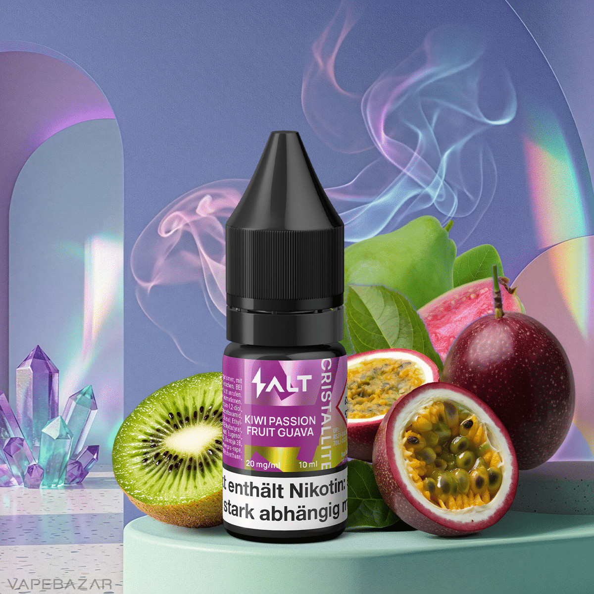 Salt Cristallite Liquid Kiwi Passion Fruit Guava 2 | Vapebazar Salt Cristallite Liquid - Kiwi Passion Fruit Guava-2