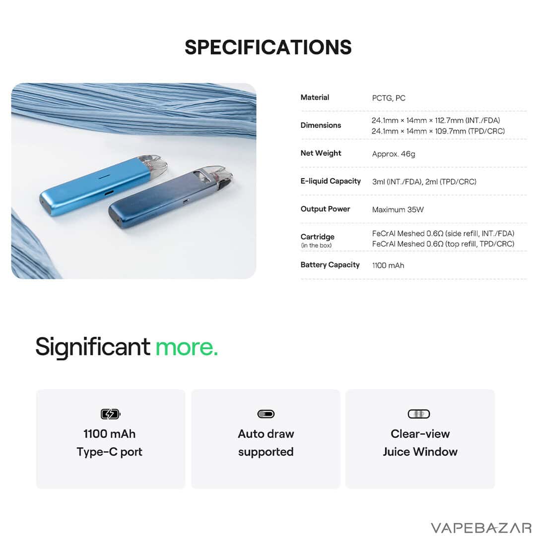Caliburn G4 Mini 2 | Vapebazar Uwell Caliburn G4 Mini Kit - Coast Gold – Bild 2