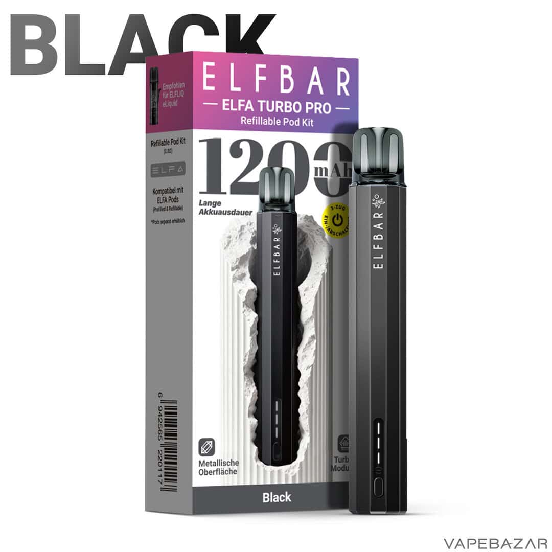 ELFA Turbo Pro Kit Black 3 | Vapebazar Elfa Turbo Pro Kit - Black