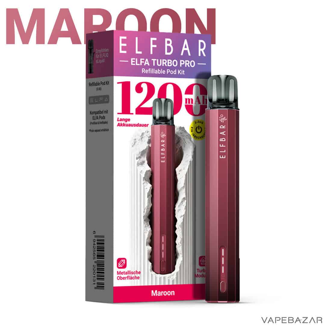 ELFA Turbo Pro Kit Maroon 3 | Vapebazar Elfa Turbo Pro Kit - Maroon 3