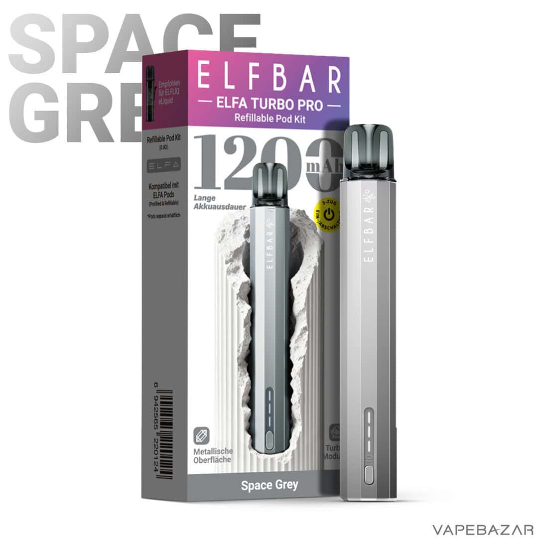 ELFA Turbo Pro Kit Space Grey 3 | Vapebazar Elfa Turbo Pro Kit - Space Grey 2