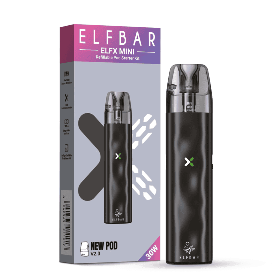 ELFBAR ELFX Mini Pod Kit 1000 mAh Farbe Black | Vapebazar Elf Bar Elfx Mini Pod Kit - Pink