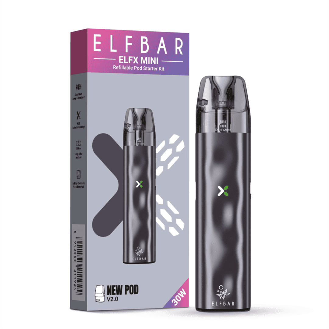 ELFBAR ELFX Mini Pod Kit 1000 mAh Farbe Grey | Vapebazar Elf Bar Elfx Mini Pod Kit - Pink