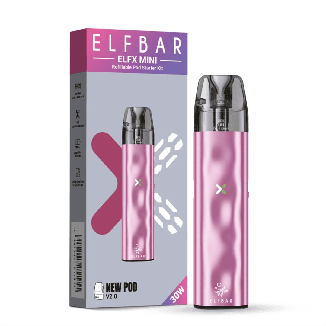 ELFBAR ELFX Mini Pod Kit 1000 mAh Farbe Pink | Vapebazar Elf Bar Elfx Mini Pod Kit - Pink