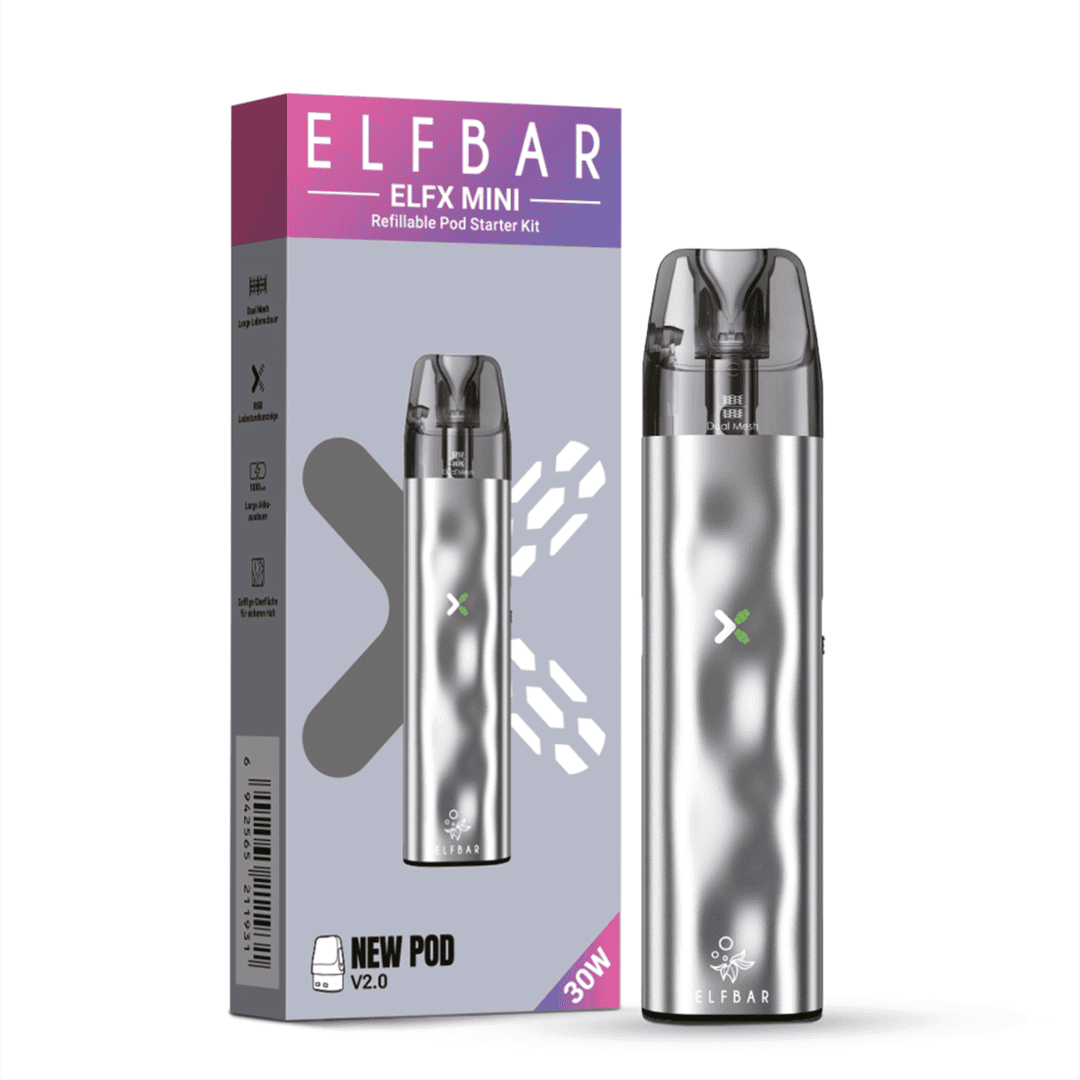ELFBAR ELFX Mini Pod Kit 1000 mAh Farbe Silver | Vapebazar Elf Bar Elfx Mini Pod Kit - Pink