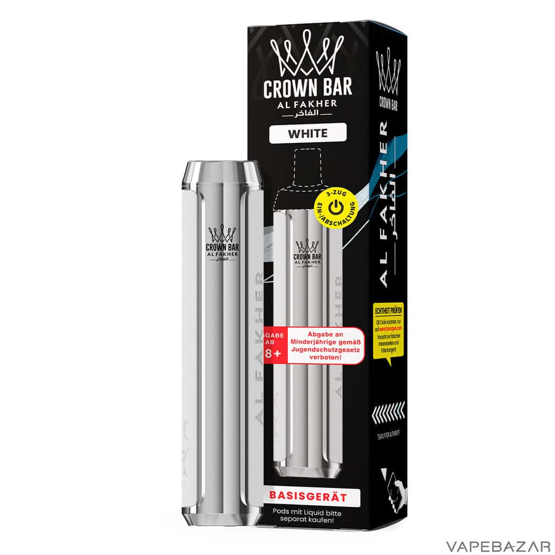 Crown Bar Al Fakher White 3 | Vapebazar Crown Bar Al Fakher Basisgerät - White