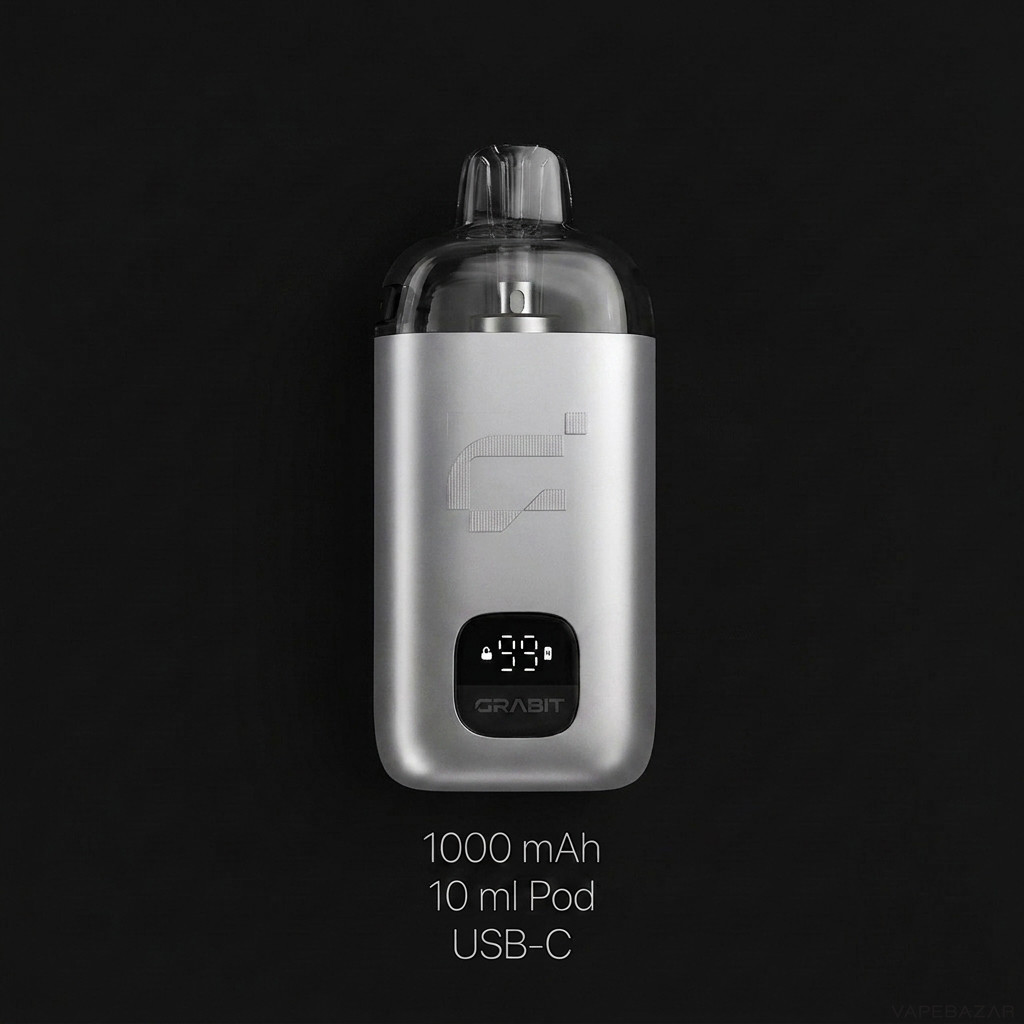 Grabit MAX Starter Kit Silver Specs | Vapebazar Grabit Max Starter Kit – White Silver – Specs