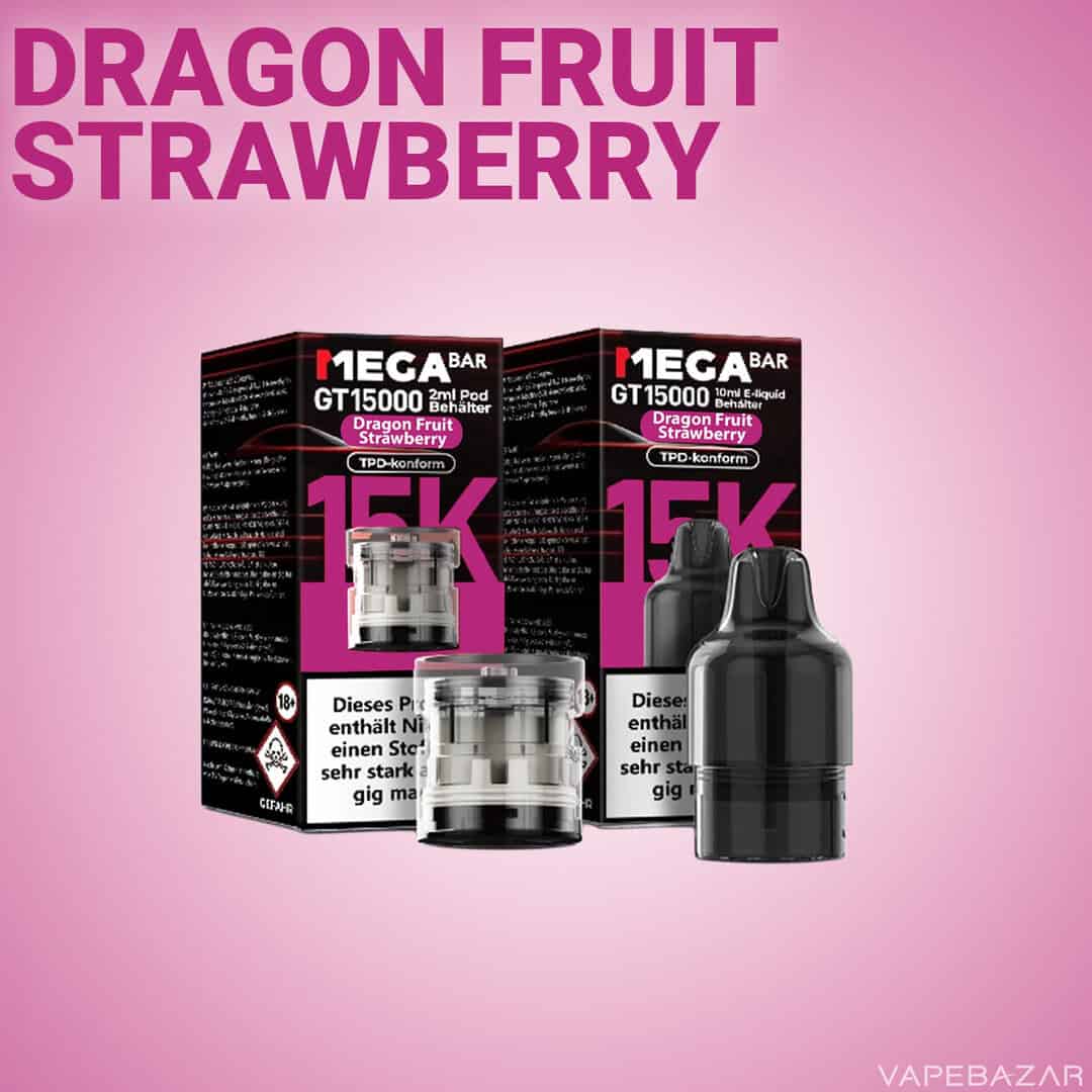 MegaBar GT15000 Dragon Fruit Strawberry 2 | Vapebazar Megabar Gt15000 Prefilled Pods - Double Apple (2+10Ml)