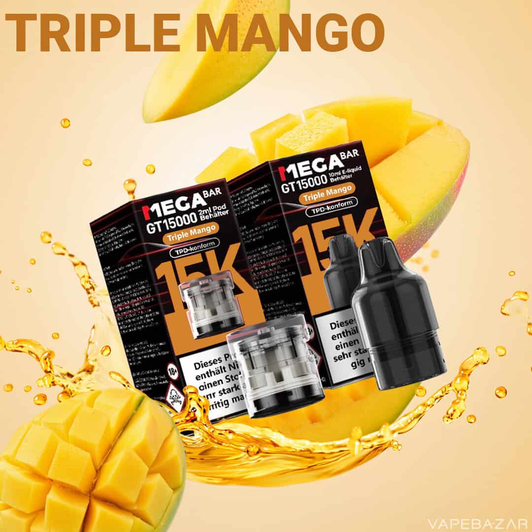 MegaBar GT15000 Triple Mango | Vapebazar Megabar Gt15000 Triple Mango