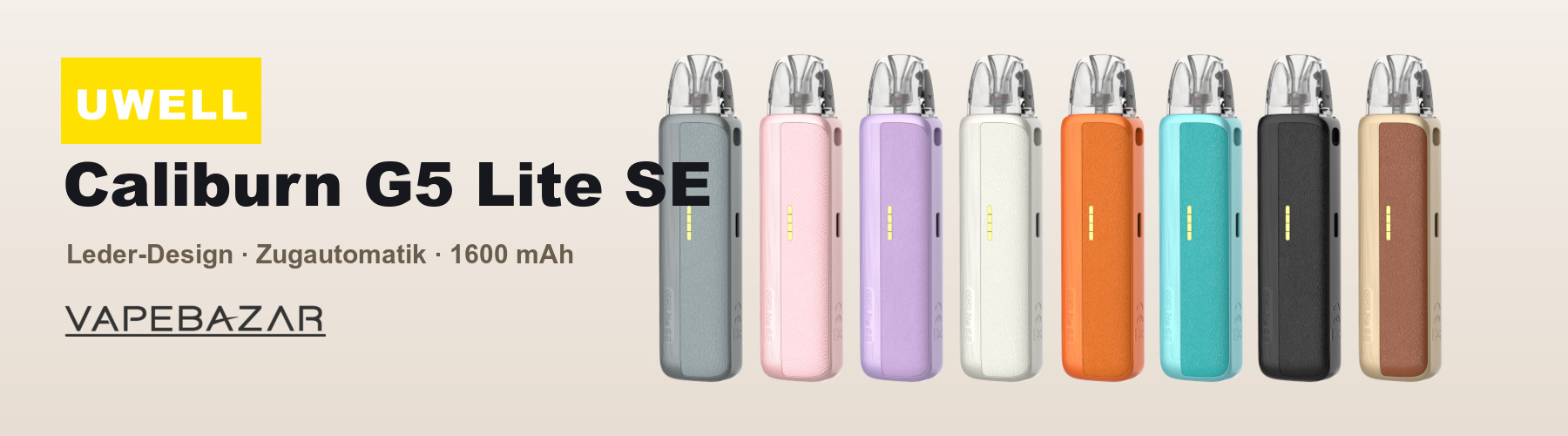 Uwell Caliburn G5 Lite SE – 8 Leder-Farben, Zugautomatik, RGB-LED, 1600 mAh