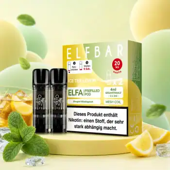 Elf Bar ELFA Ice Tea Lemon Prefilled Pod 2er-Pack mit 20 mg Nikotin – Zitronen-Eistee