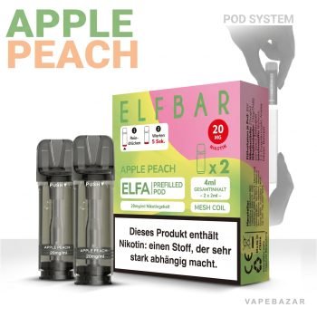 Elf Bar ELFA Pods Apple Peach 20mg – ELFA Prefilled Pod System mit 2 Pods, MESH Coil, 4ml Gesamtinhalt