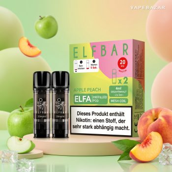 Elf Bar ELFA Pods Apple Peach 20mg – 2er Pack Prefilled Pods mit ELFA Verpackung – Vapebazar
