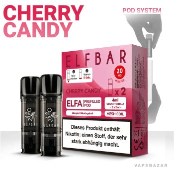 Elf Bar ELFA Pods Cherry Candy 20mg – ELFA Prefilled Pod System mit 2 Pods, MESH Coil, 4ml Gesamtinhalt