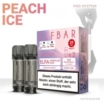 Elf Bar ELFA Pods Peach Ice 20mg – ELFA Prefilled Pod System mit 2 Pods, MESH Coil, 4ml Gesamtinhalt