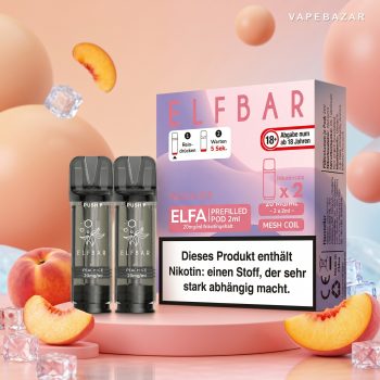 elfbar elfa pods peach ice 20mg | Vapebazar Elf Bar Elfa Pods Peach Ice 20Mg – 2Er Pack Prefilled Pods Mit Elfa Verpackung – Vapebazar