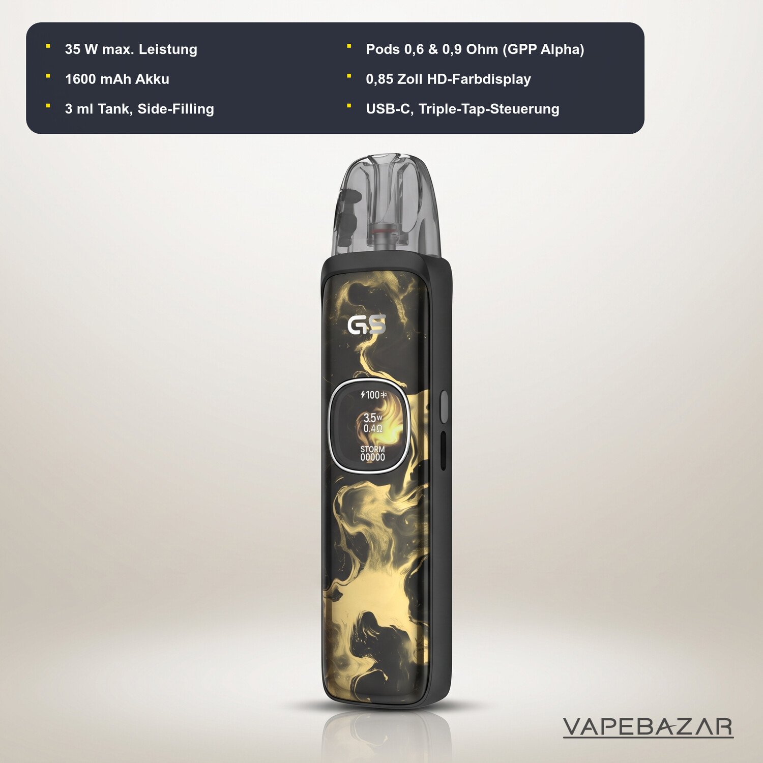 uwell caliburn g5 black gold 02 | Vapebazar Uwell Caliburn G5 Black Gold – Technische Daten Und Specs