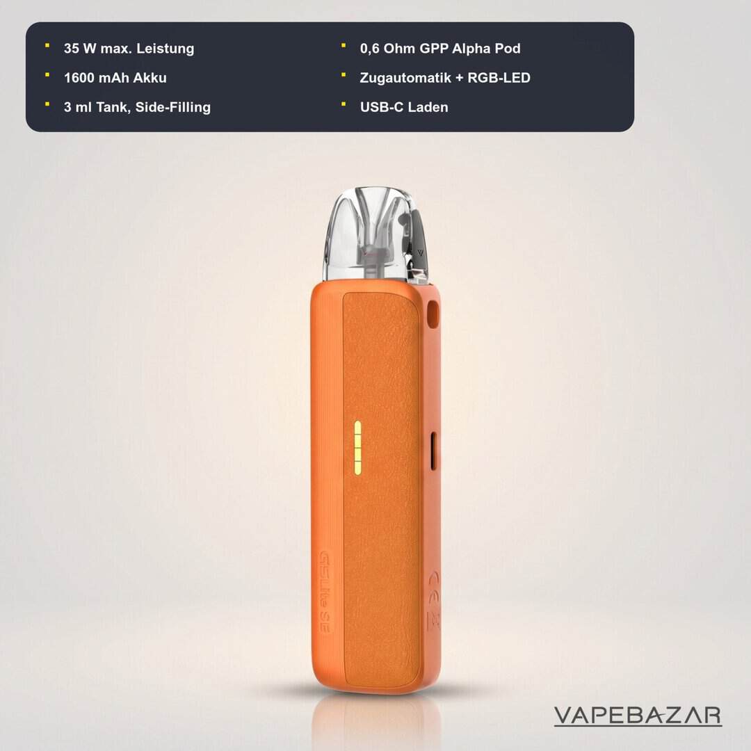 uwell caliburn g5 lite se orange leather 02 | Vapebazar Uwell Caliburn G5 Lite Se Orange Leather Technische Daten