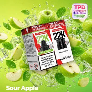 Megabar GT22000 Sour Apple Vapebazar